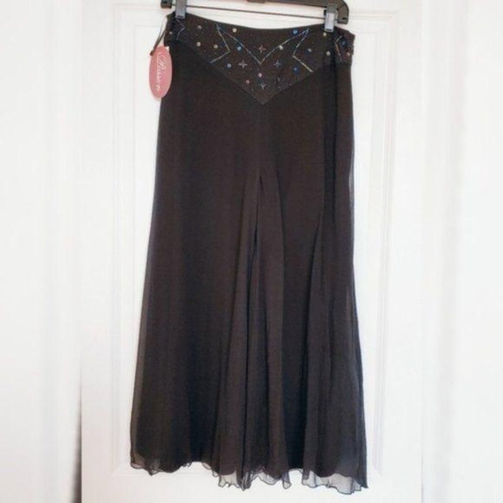 Passion NWT Black Silk High Rise Pants